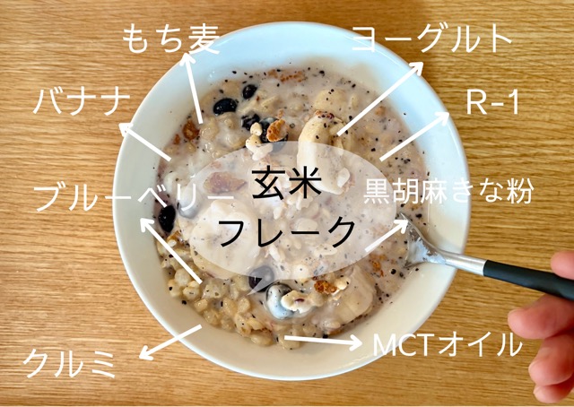 玄米フレークにトッピングしているもの